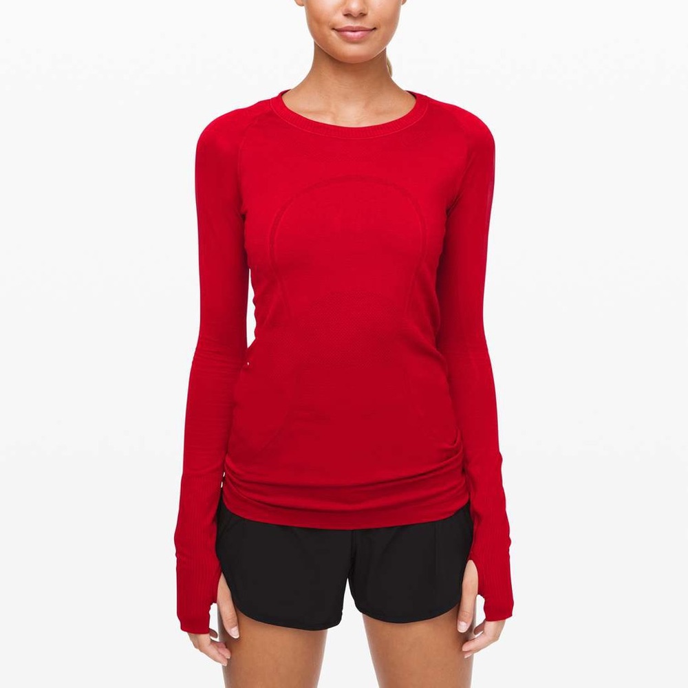 Swiftly Tech Long Sleeve in Dark Red